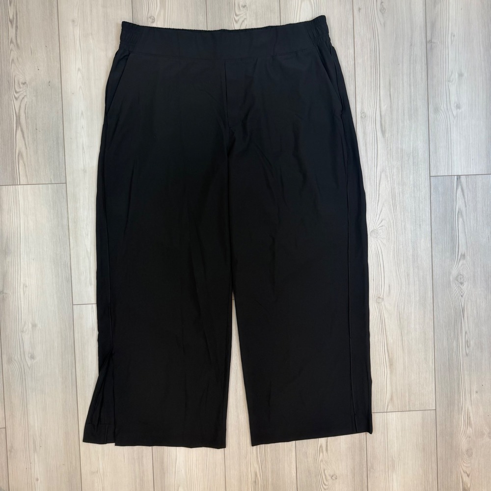 Old Navy StretchTech Wide Leg Pants Black Jack XXL Quick Dry Active Travel Slit